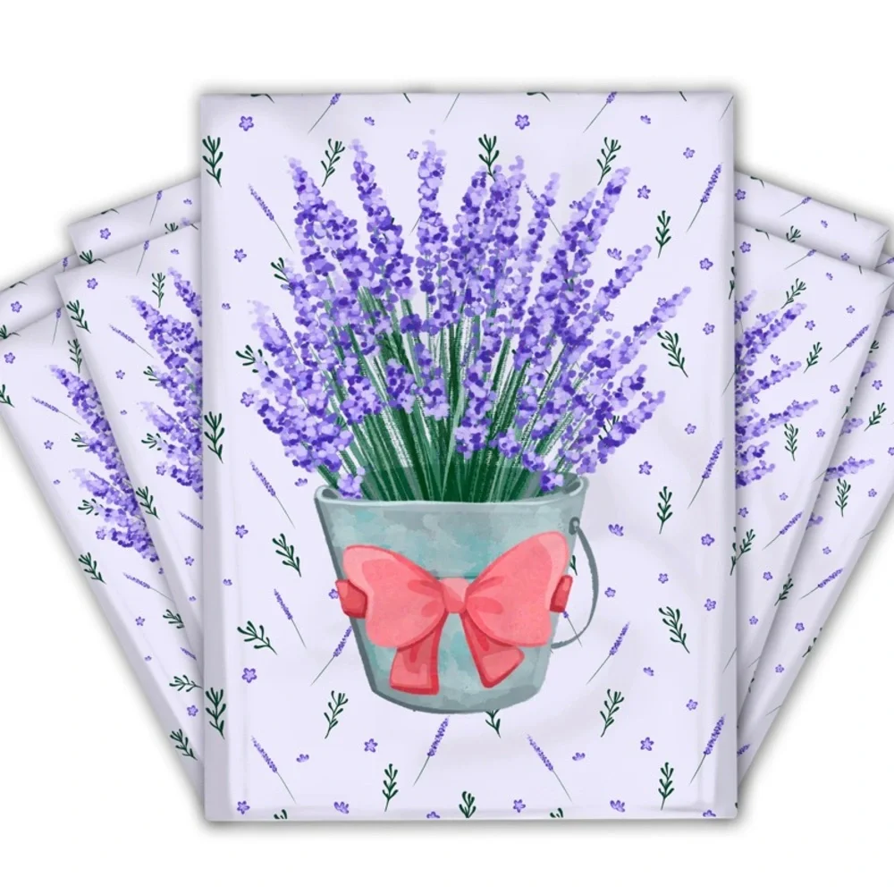 ( LAST 2 ) 25 10X13 Lavender Thank You, Poly Mailers, Flat, CLEARANCE - Picture 5 of 5